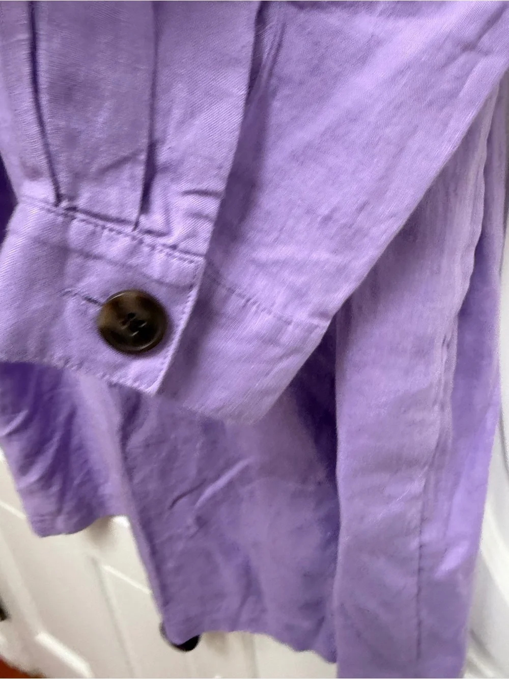 J Jill Live Linen 2x Lavender Button-Front Shirt Dress - Picture 4 of 6